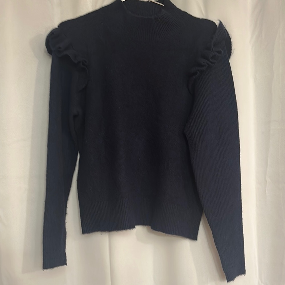 Black Ruffle Sleeve Sweater